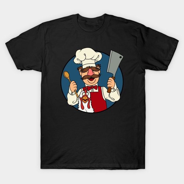 Kitchen Swedish Chef and chicken T-Shirt by valentinahramov